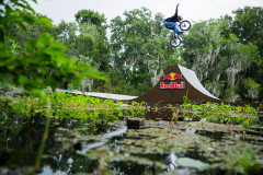 Broc Raiford performs a no-hander at Red Bull BMX On The Bayou in Jean Lafitte, Louisiana, USA on 18 June, 2026. 