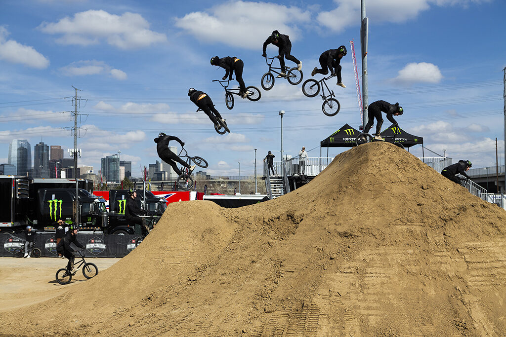 The Denver BMX Triple Challenge was an interesting event. The jumps were huge with a new choose your line option on the first hit, the weather was crazy—from freezing, to warm and sunny, then it snowed. Despite the ebb and flow of the weather, the stoke was high and the level of riding was amazing. There were some new faces and some new tricks, too. Here's a mix of photos from practice, finals, and Best Trick. 